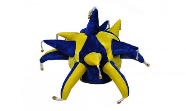 Royal Blue and Yellow Jester Hat